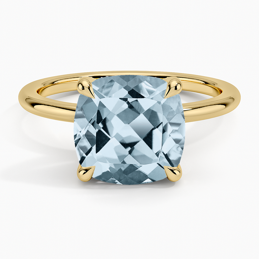 Aquamarine Fairmined 1.5mm Comfort Fit Ring in 18K Yellow Gold