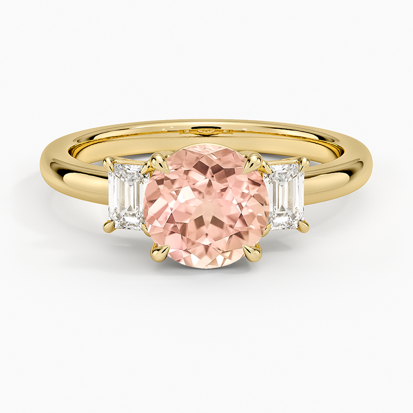 Lab Grown Sapphire Petite Rhiannon Three Stone Diamond Ring (1/4 ct. tw.) in 18K Yellow Gold