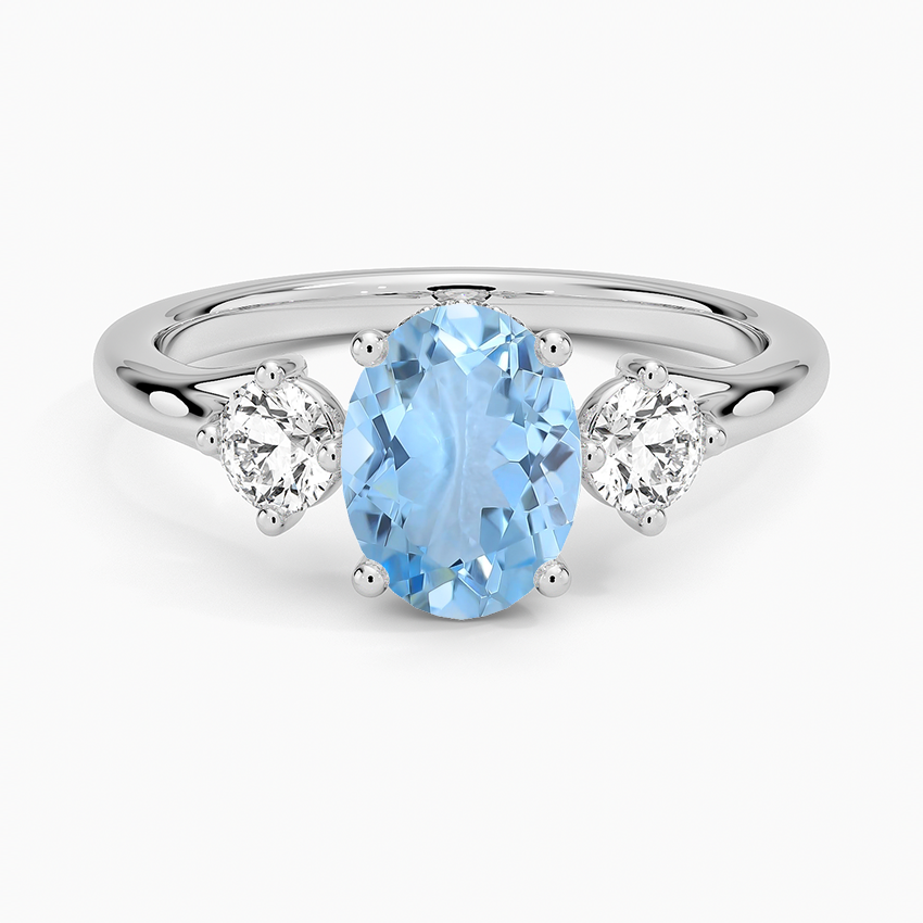 Aquamarine Luxe Floating Three Stone Diamond Ring (1/3 Ct. Tw.) in 18K White Gold