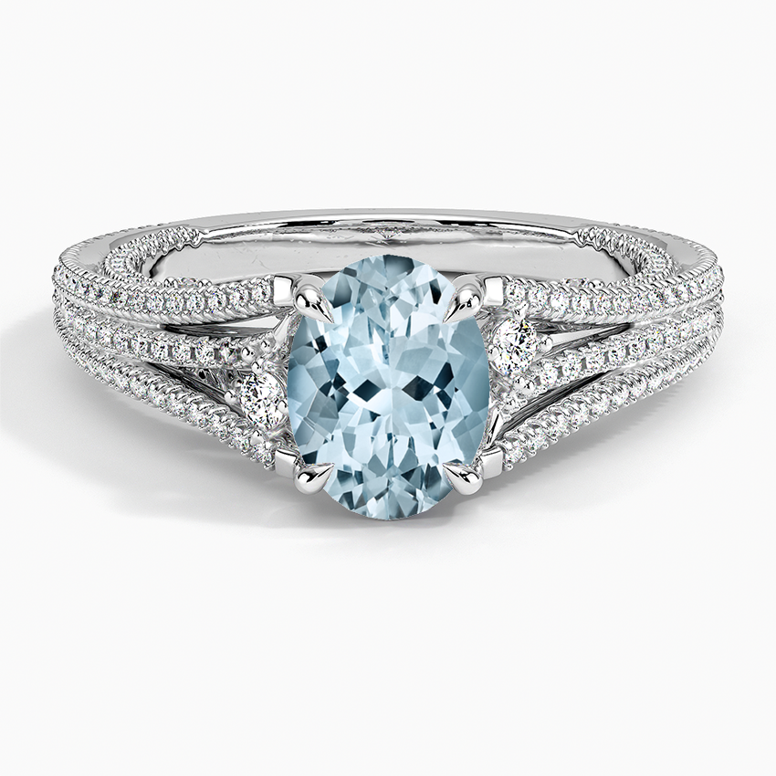 Aquamarine Sincelo Diamond Ring (3/4 ct. tw.) in 18K White Gold