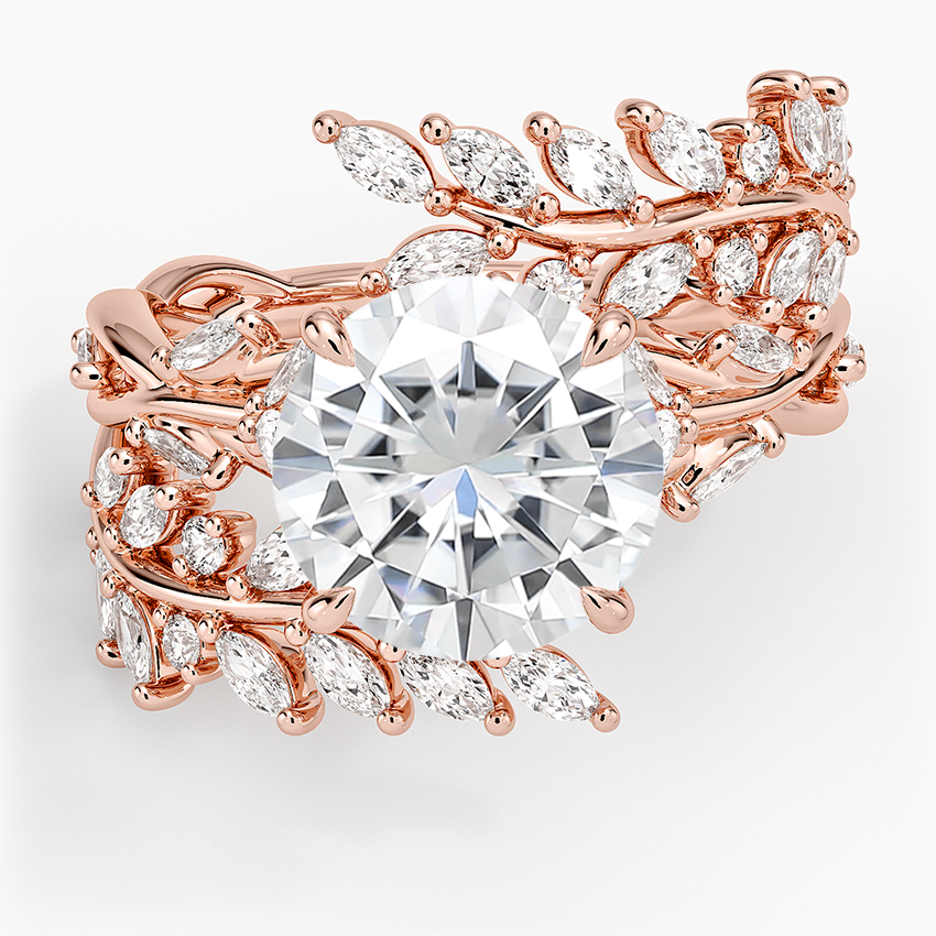 Moissanite Secret Garden Wrap Diamond Ring in 14K Rose Gold