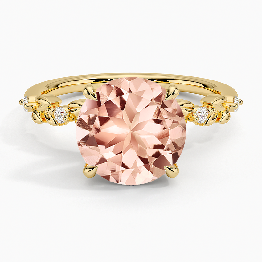 Morganite Briar Diamond Ring in 14K Yellow Gold