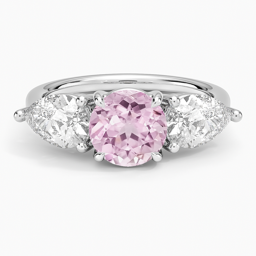 Lab Grown Sapphire Luxe Opera Three Stone Diamond Ring (1 1/3 ct. tw.) in 18K White Gold
