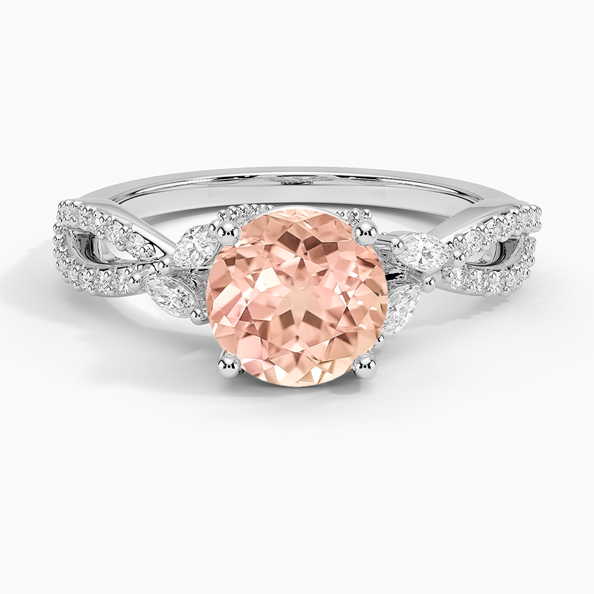 Lab Grown Sapphire Adorned Luxe Willow Diamond Ring (1/3 ct. tw.) in 18K White Gold