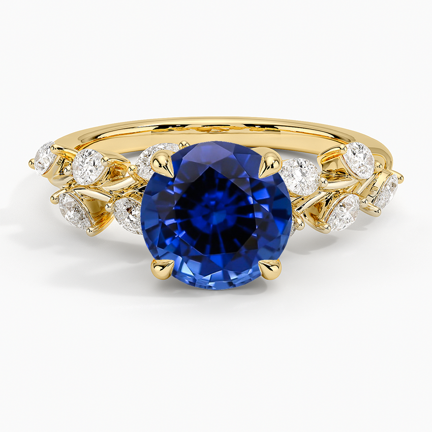 Lab Grown Sapphire Amaranta Diamond Ring (1/2 ct. tw.) in 18K Yellow Gold