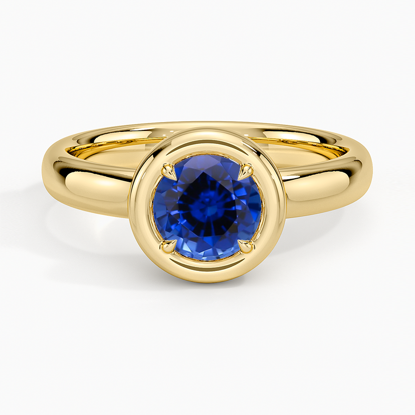 Sapphire Andrea Bezel Prong Ring in 18K Yellow Gold