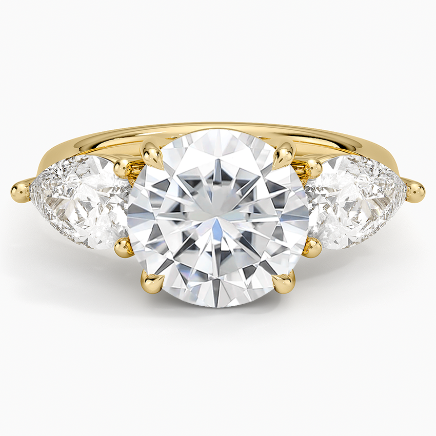 Moissanite Luxe Opera Three Stone Diamond Ring (1 1/3 ct. tw.) in 14K Yellow Gold