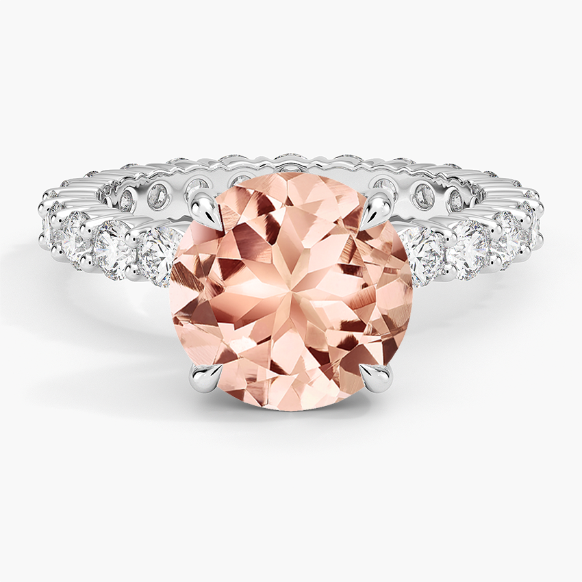 Morganite Perfect Fit Eternity Diamond Ring (1 1/3 ct. tw.) in 14K White Gold