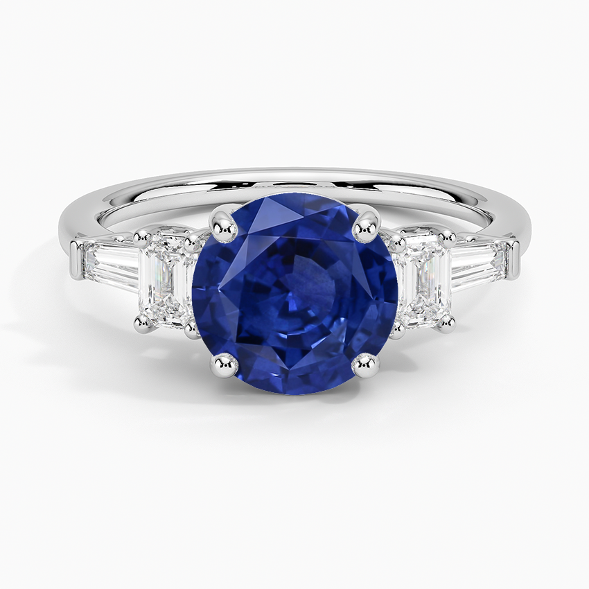 Sapphire Cleo Five Stone Diamond Ring in 14K White Gold