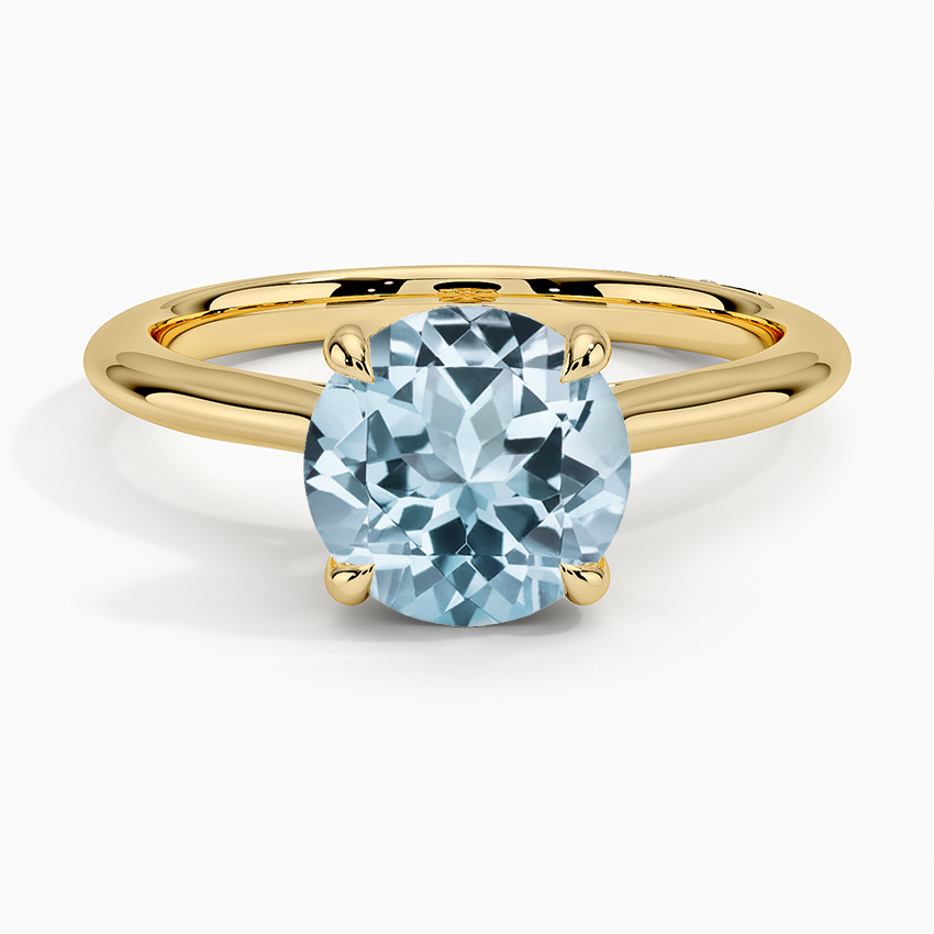 Aquamarine Tacori Founder's Petite Diamond Ring in 18K Yellow Gold