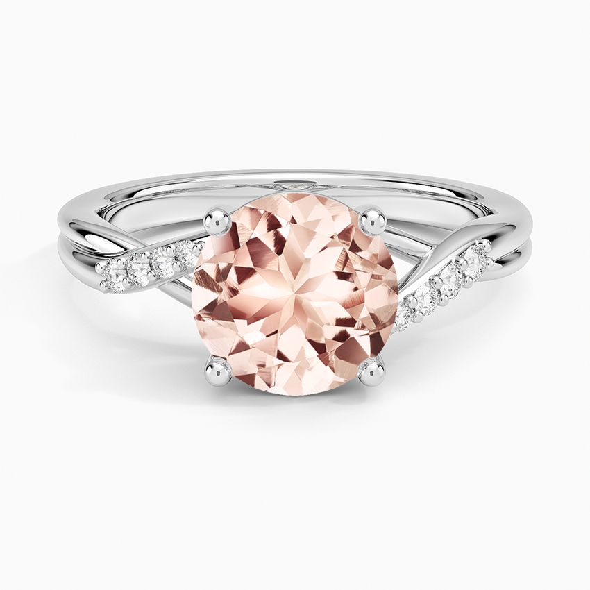 Morganite Chamise Diamond Ring (1/15 ct. tw.) in 14K White Gold