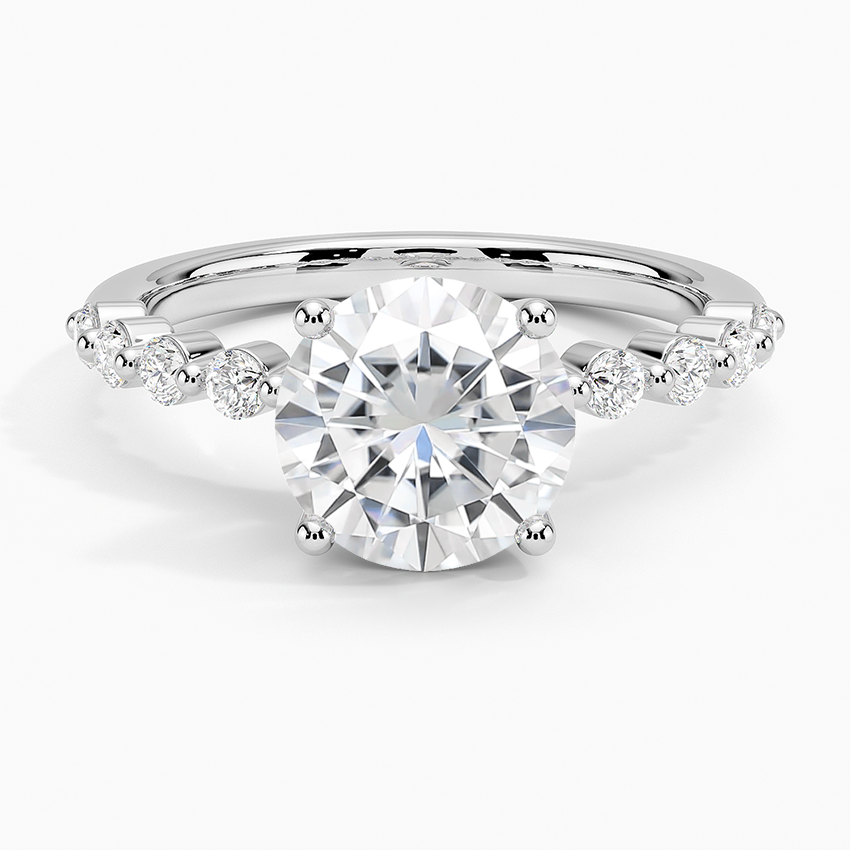 Moissanite Marseille Half Coverage Diamond Ring (1/4 ct. tw.) in 18K White Gold