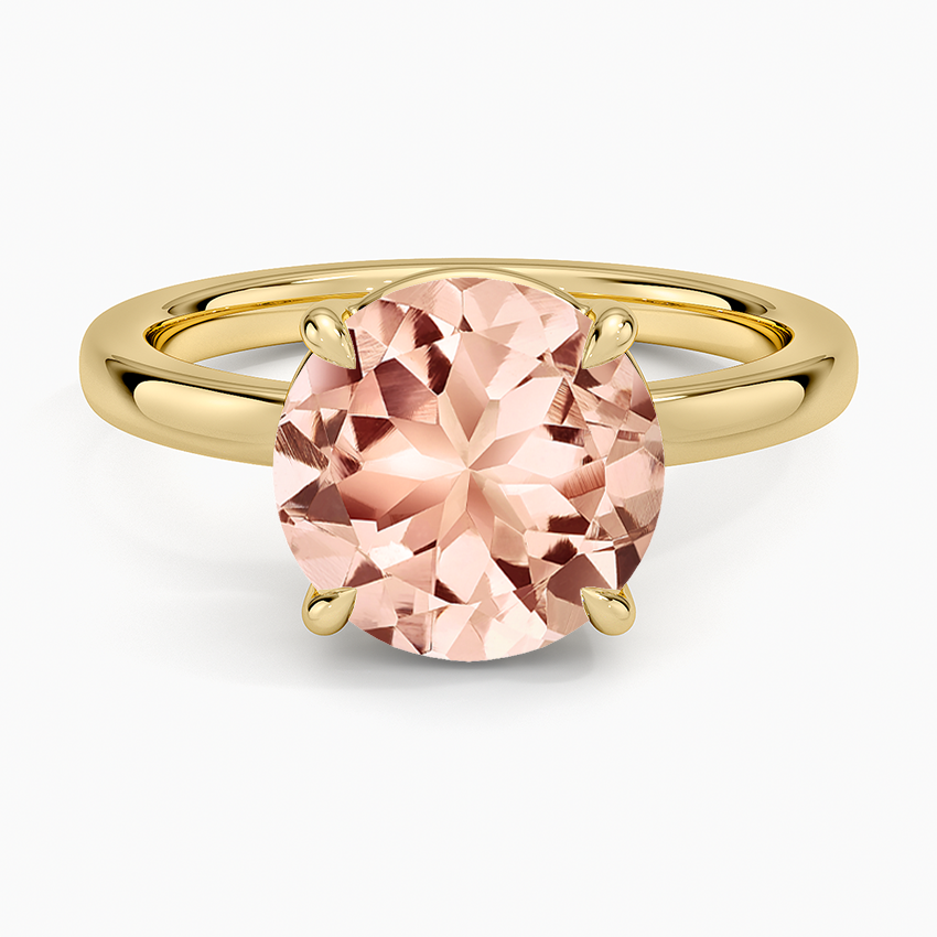 Morganite Dara Low-Profile Solitaire Ring in 14K Yellow Gold