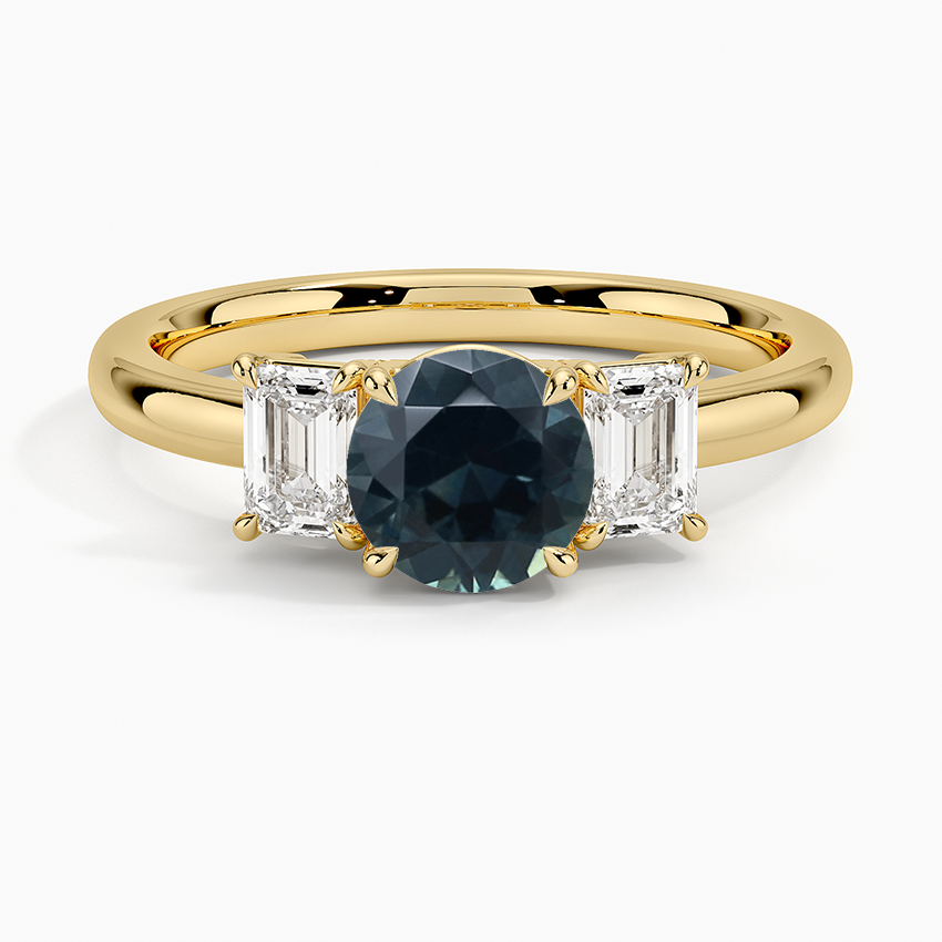 Sapphire Rhiannon Emerald Cut Three Stone Diamond Ring (1/2 ct. tw.) in 18K Yellow Gold