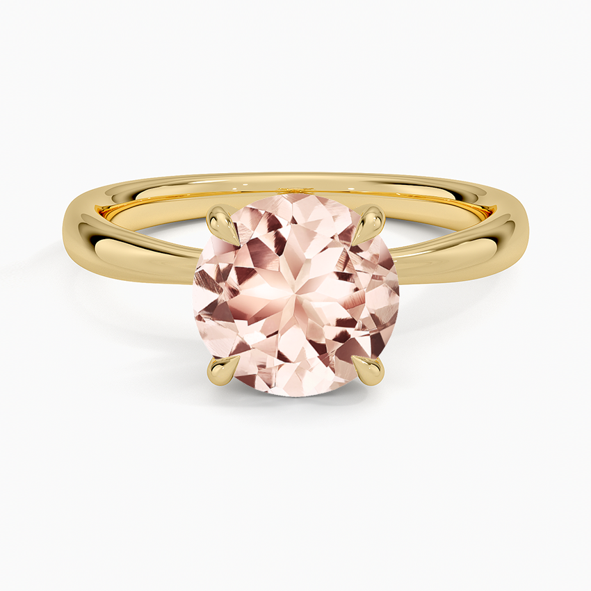Morganite Freesia 2.7mm Solitaire Ring in 18K Yellow Gold
