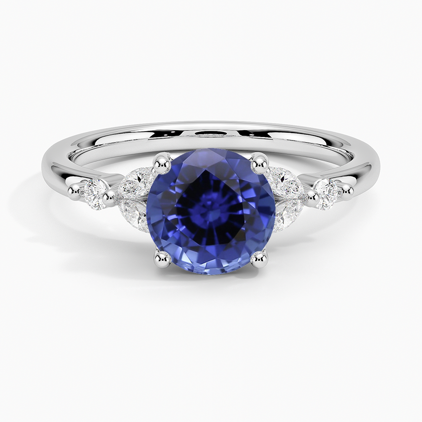 Sapphire Verbena Diamond Ring in 18K White Gold