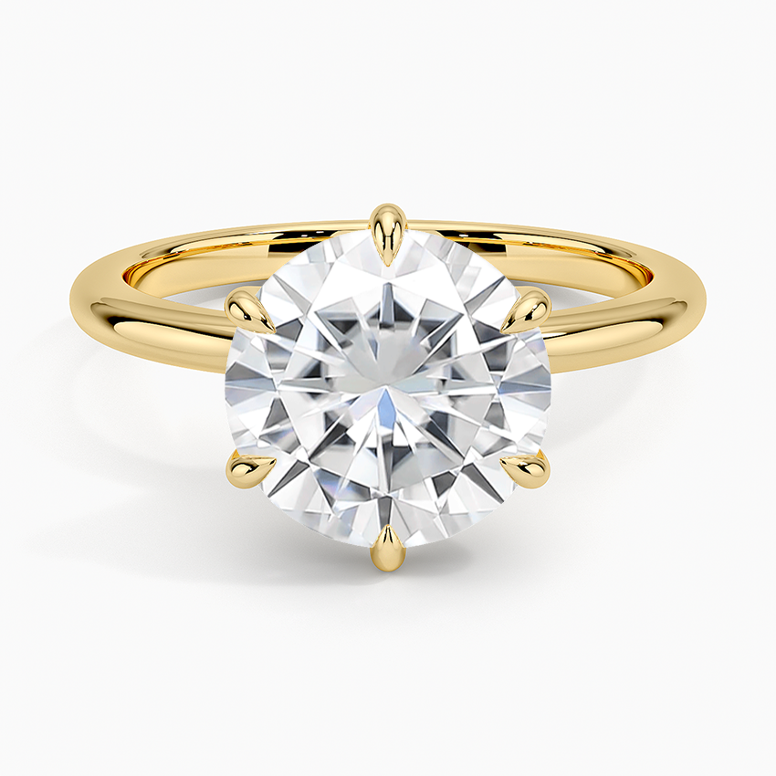 Moissanite Esme Hidden Halo Diamond Ring in 14K Yellow Gold