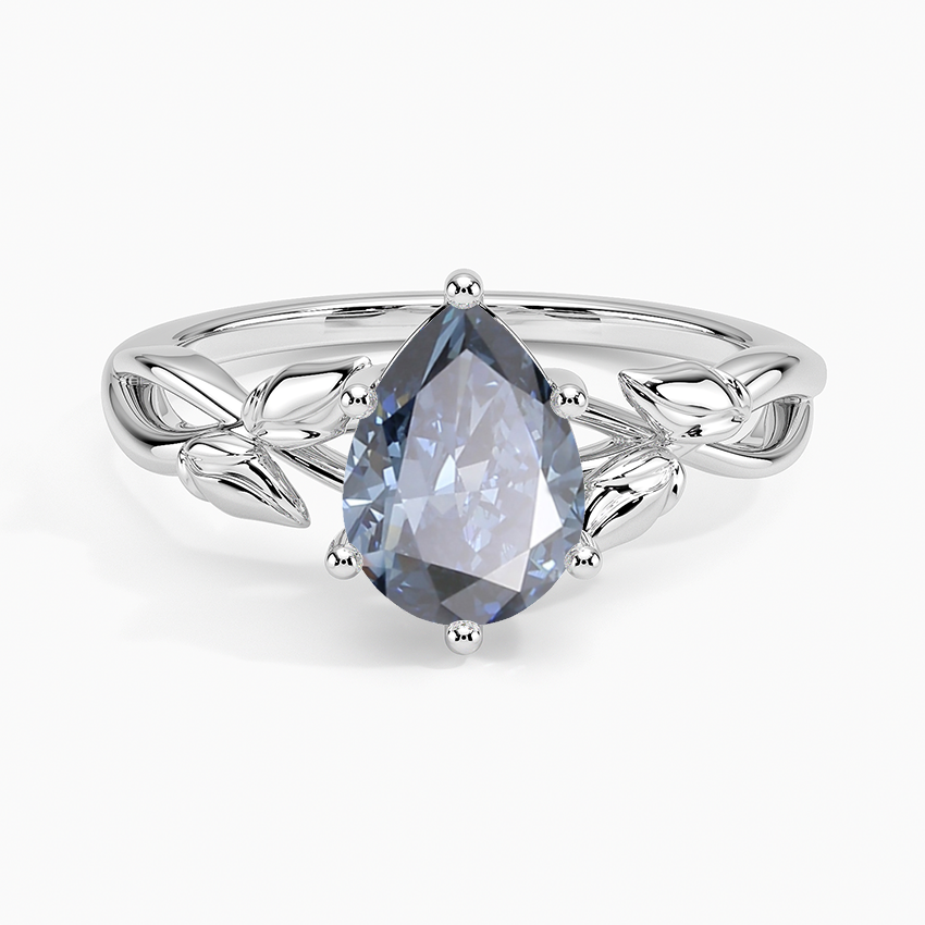 18K White Gold Budding Willow Solitaire Ring