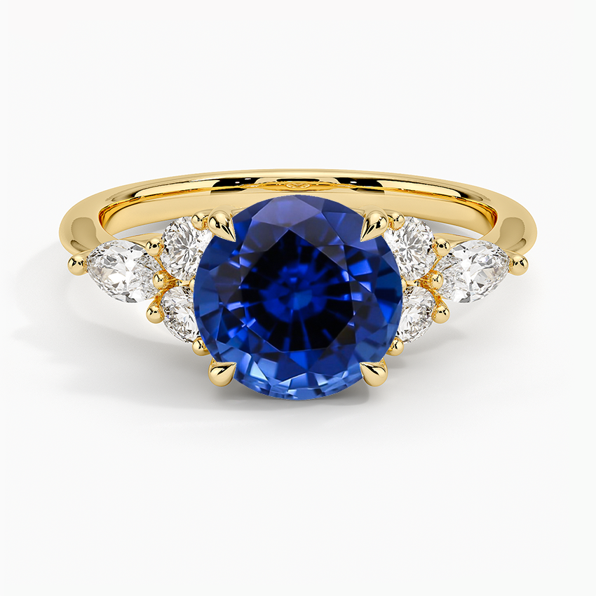 Lab Grown Sapphire Luxe Nadia Diamond Ring in 18K Yellow Gold