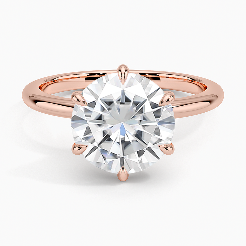 Moissanite Esme Hidden Halo Diamond Ring in 14K Rose Gold