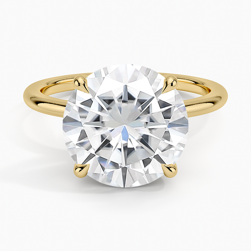 Moissanite Fairmined 1.5mm Comfort Fit Ring in 18K Yellow Gold