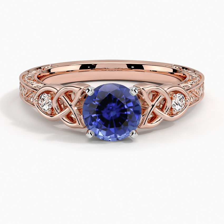 Rose Gold Sapphire Aberdeen Diamond Ring
