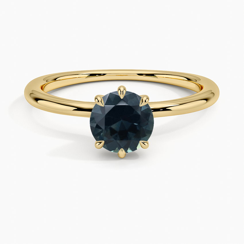 Sapphire Freesia Six-Prong Solitaire Ring in 18K Yellow Gold