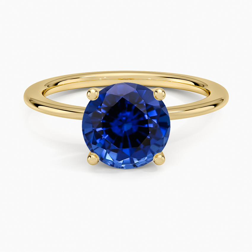 Lab Grown Sapphire Aimee Solitaire Ring in 18K Yellow Gold