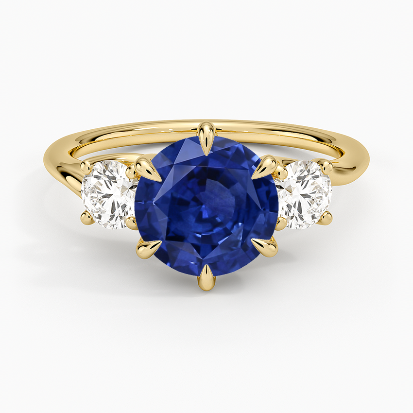 Sapphire Luxe Delilah Three Stone Diamond Ring in 14K Yellow Gold