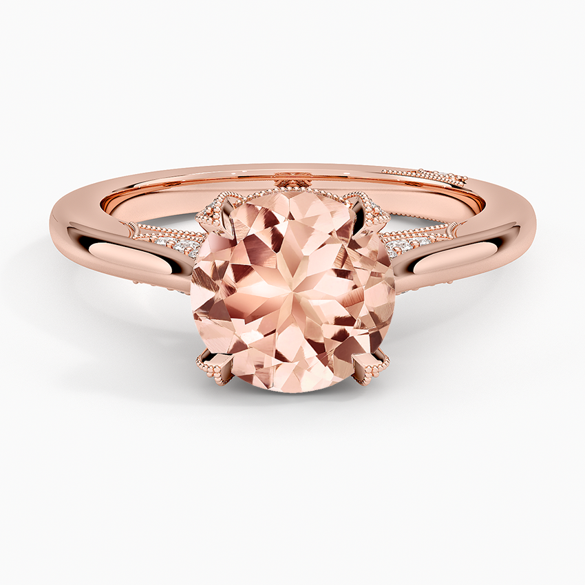 Morganite Simply Tacori Diamond Ring (1/8 ct. tw.) in 18K Rose Gold