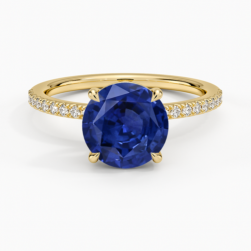 Sapphire Perfect Fit Half Coverage Diamond Ring in 14K Yellow Gold