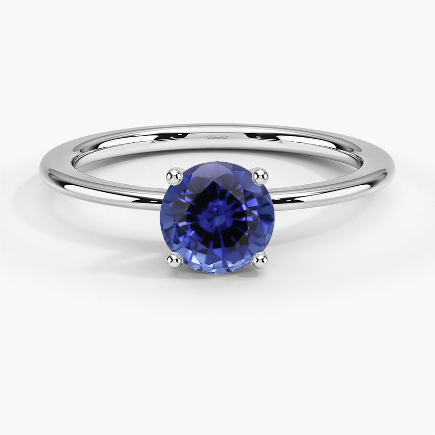 Sapphire Aimee Solitaire Ring in 18K White Gold