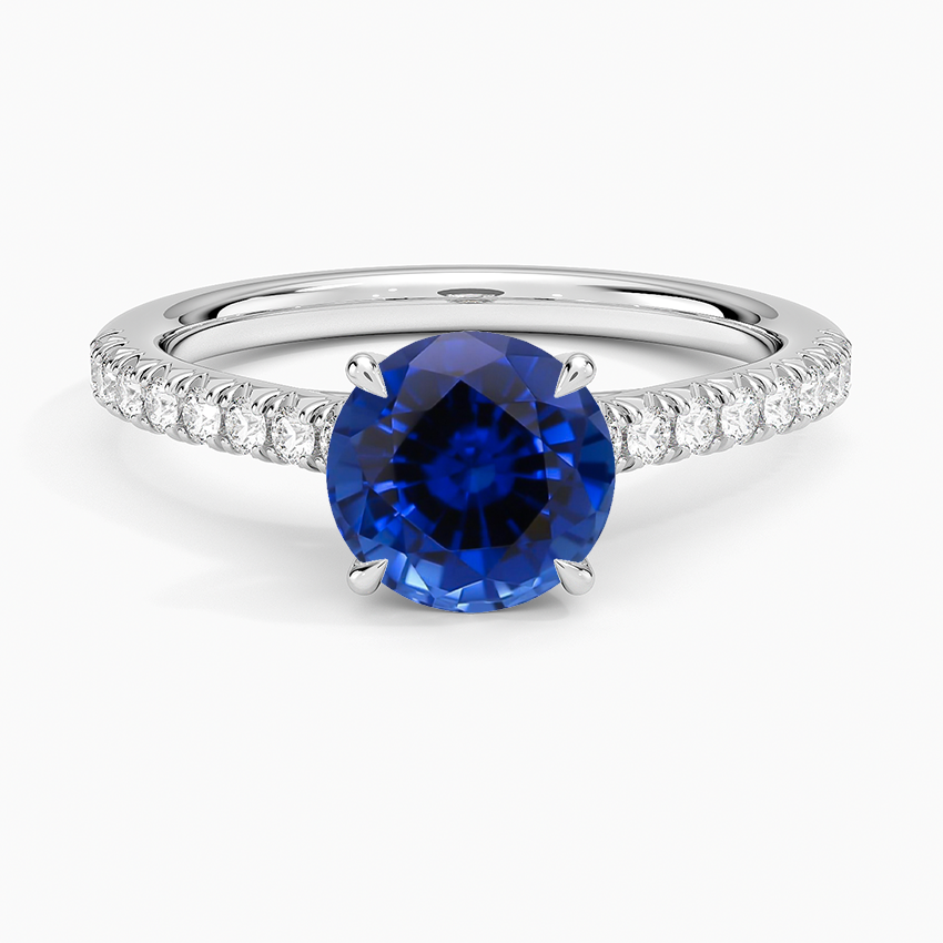 Sapphire Delicate Sienna Diamond Ring in 18K White Gold