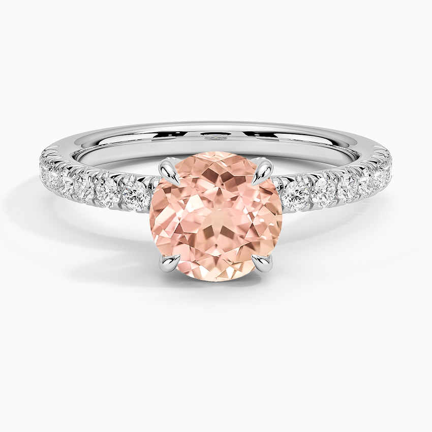 Lab Grown Sapphire Adorned Amelie Diamond Ring in 18K White Gold