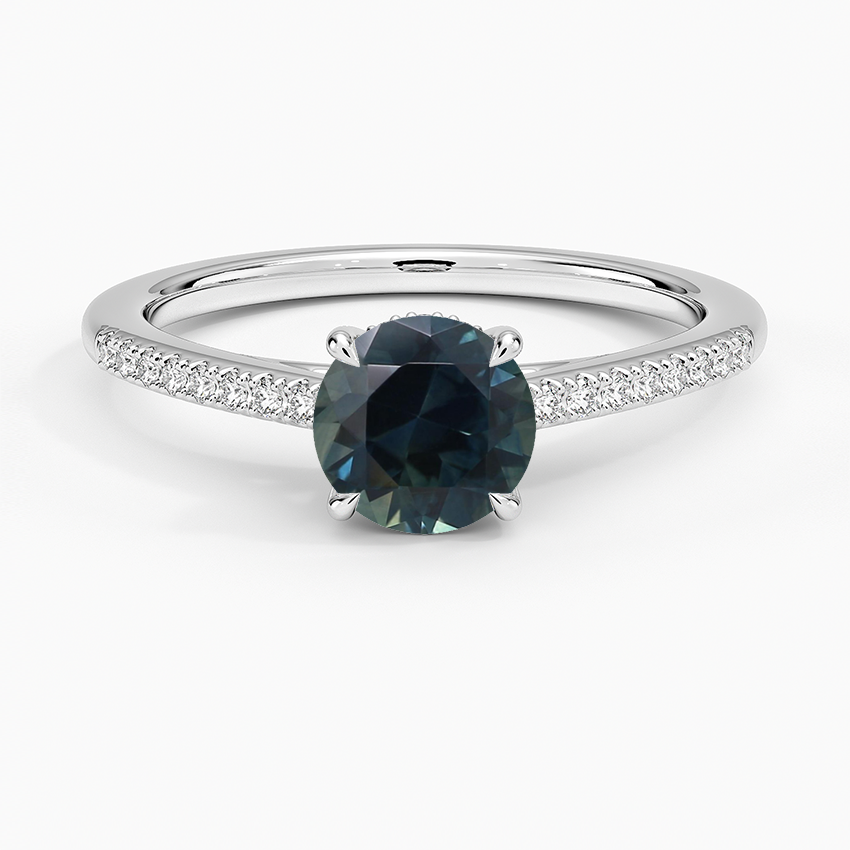 Sapphire Lissome Half Coverage Diamond Ring in 18K White Gold