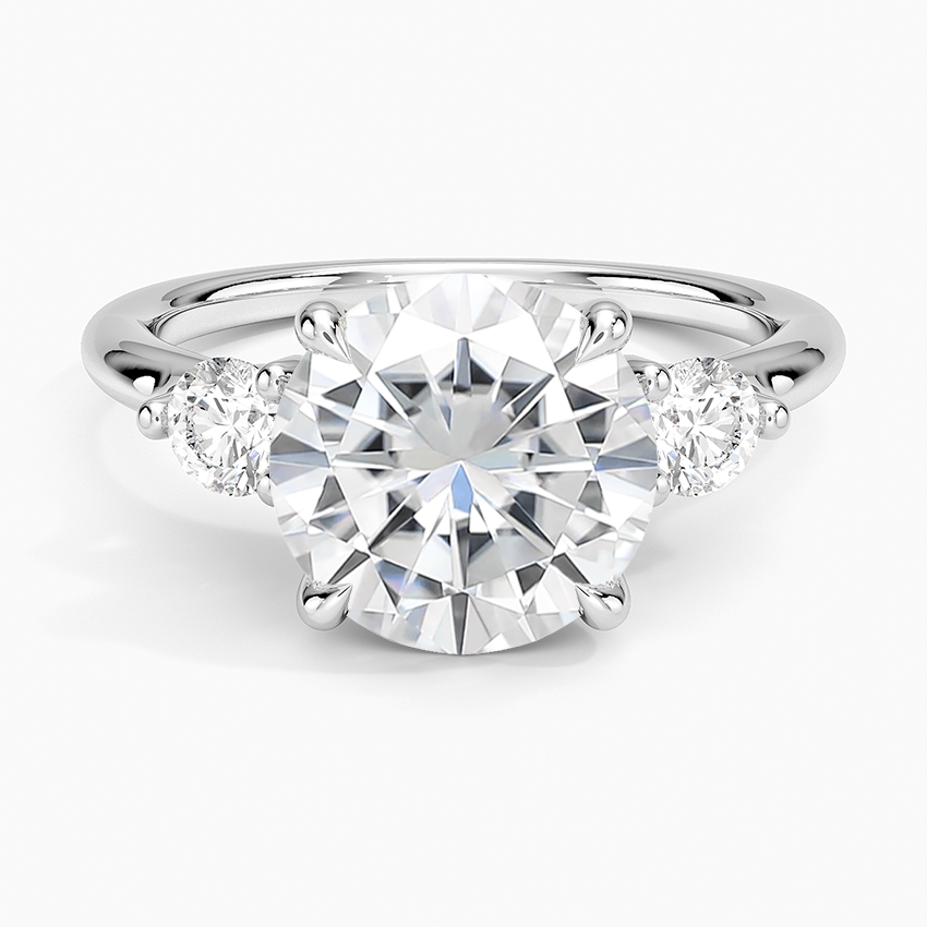 Moissanite Freesia Three Stone Diamond Ring (1/3 ct. tw.) in 14K White Gold