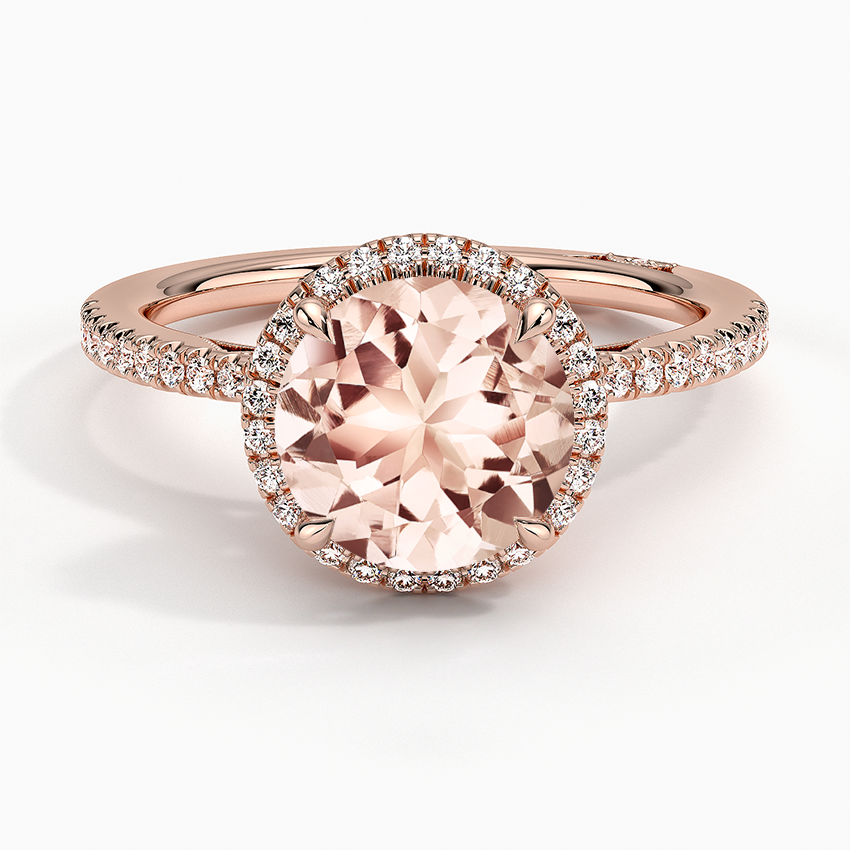 Morganite Simply Tacori Cathedral Drape Diamond Ring in 18K Rose Gold