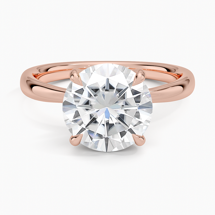 Moissanite Freesia 2.7mm Solitaire Ring in 14K Rose Gold