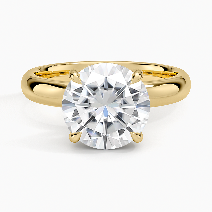 Moissanite Audrey Perfect Fit 3mm Solitaire Ring in 14K Yellow Gold