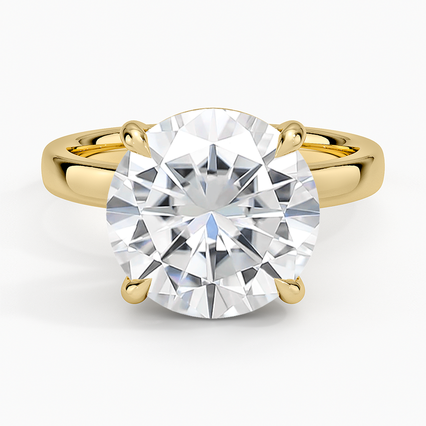 Moissanite Fairmined Perfect Fit Solitaire 2.5mm Ring in 18K Yellow Gold