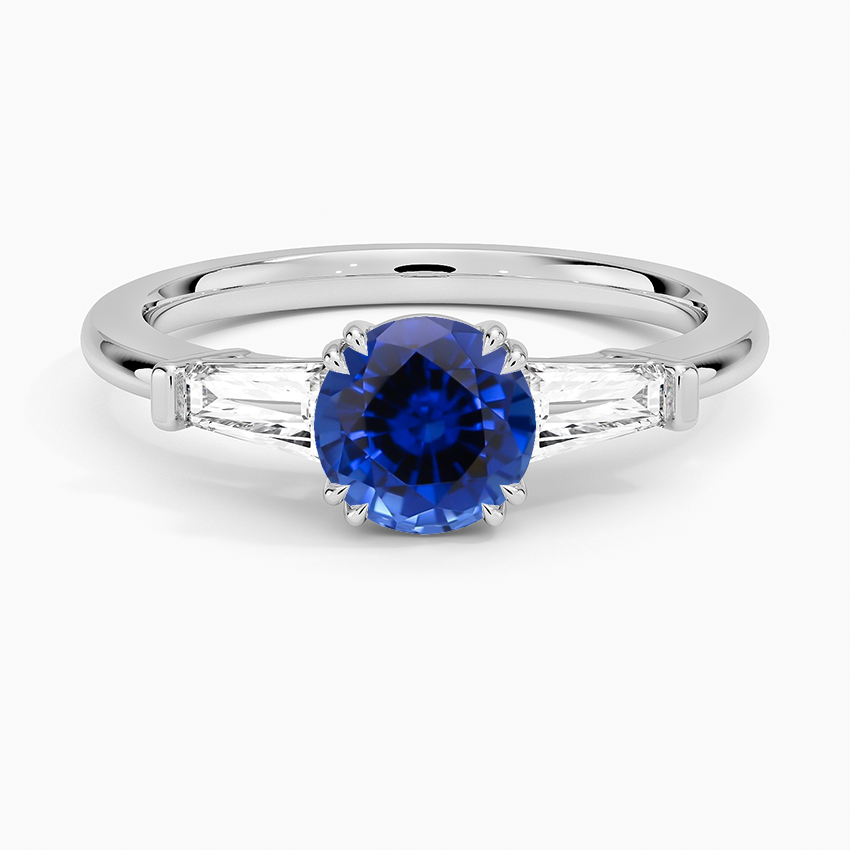 Sapphire Symphony Double Prong Three Stone Diamond Ring (1/2 ct. tw.) in 18K White Gold