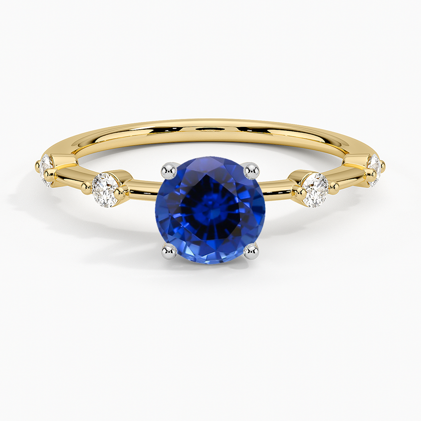 Sapphire Mixed Metal Aimee Diamond Ring in 18K Yellow Gold