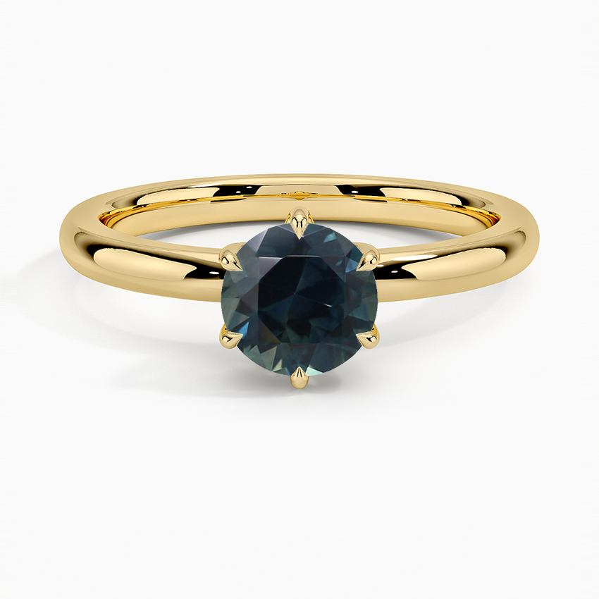 Sapphire Fairmined 2mm Six-Prong Solitaire Ring in 18K Yellow Gold