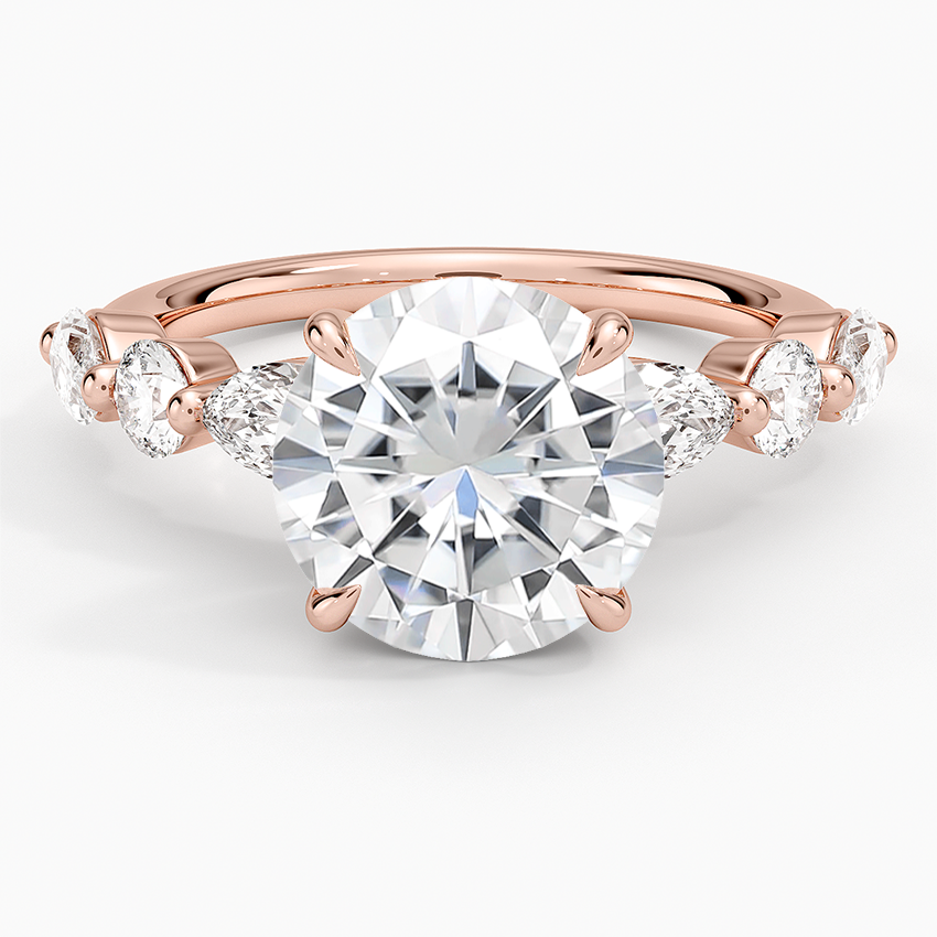 Moissanite Grand Versailles Diamond Ring in 14K Rose Gold