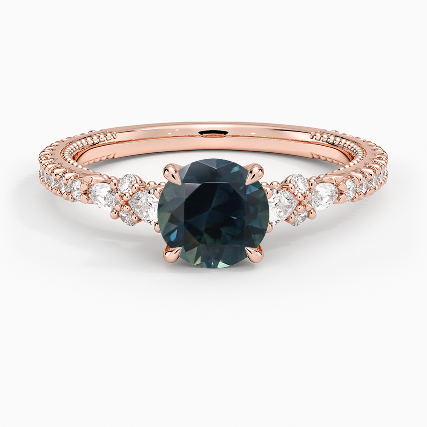 Sapphire Primrose Diamond Ring in 14K Rose Gold