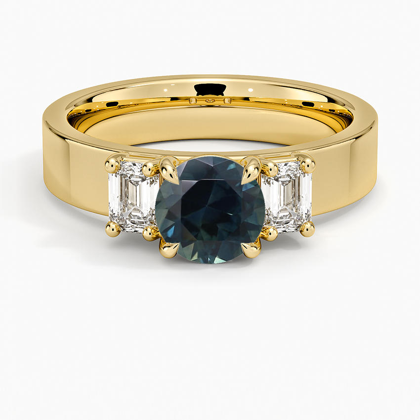 Sapphire Peyton Emerald Cut Three Stone Diamond Ring (1/2 ct. tw.) in 18K Yellow Gold