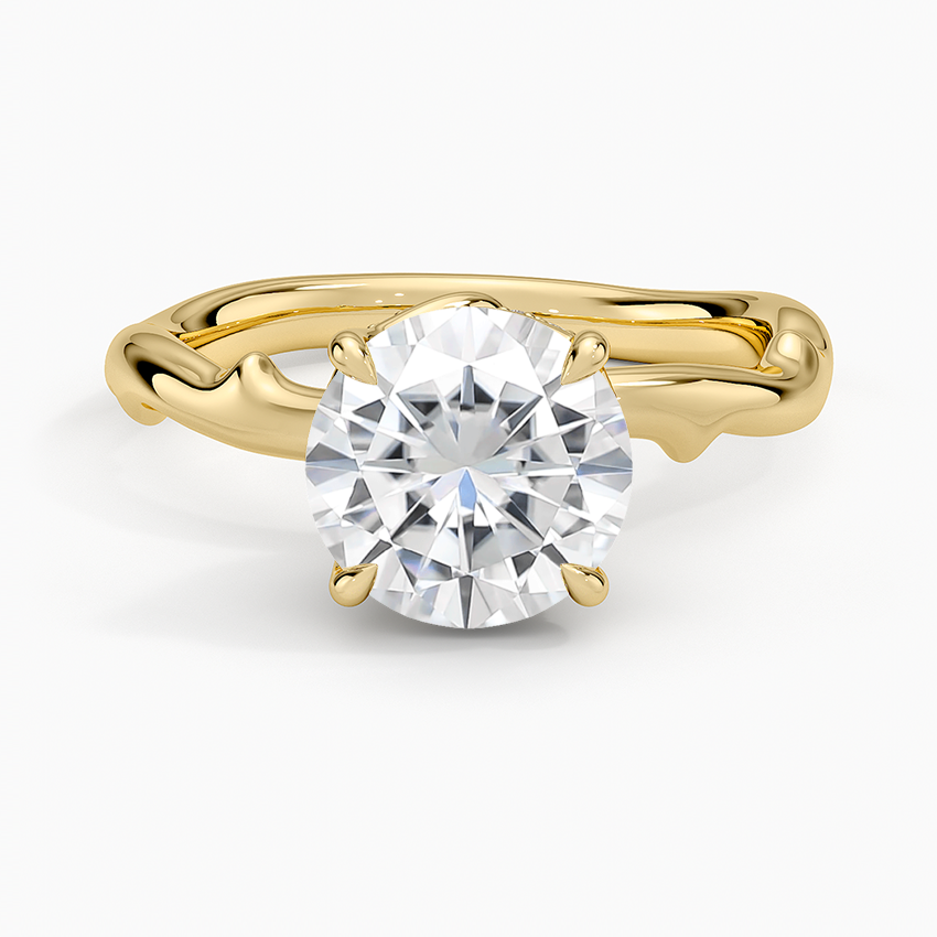 Moissanite Rose Thorn Hidden Accent Diamond Ring (1/4 ct. tw.) in 18K Yellow Gold