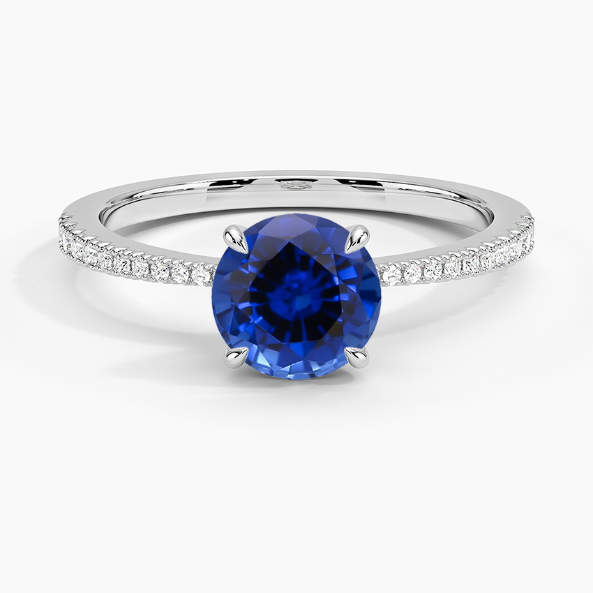 Sapphire Elena Diamond Ring in 18K White Gold