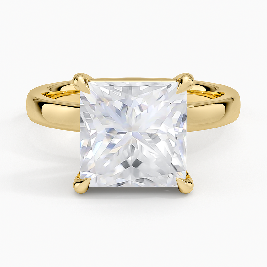 Moissanite Fairmined Perfect Fit Solitaire 2.5mm Ring in 18K Yellow Gold