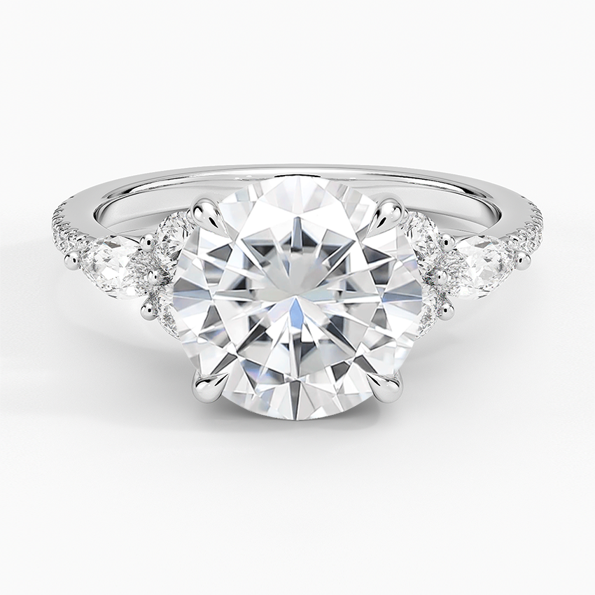 Moissanite Luxe Nadia Pavé Diamond Ring (1/2 ct. tw.) in 14K White Gold